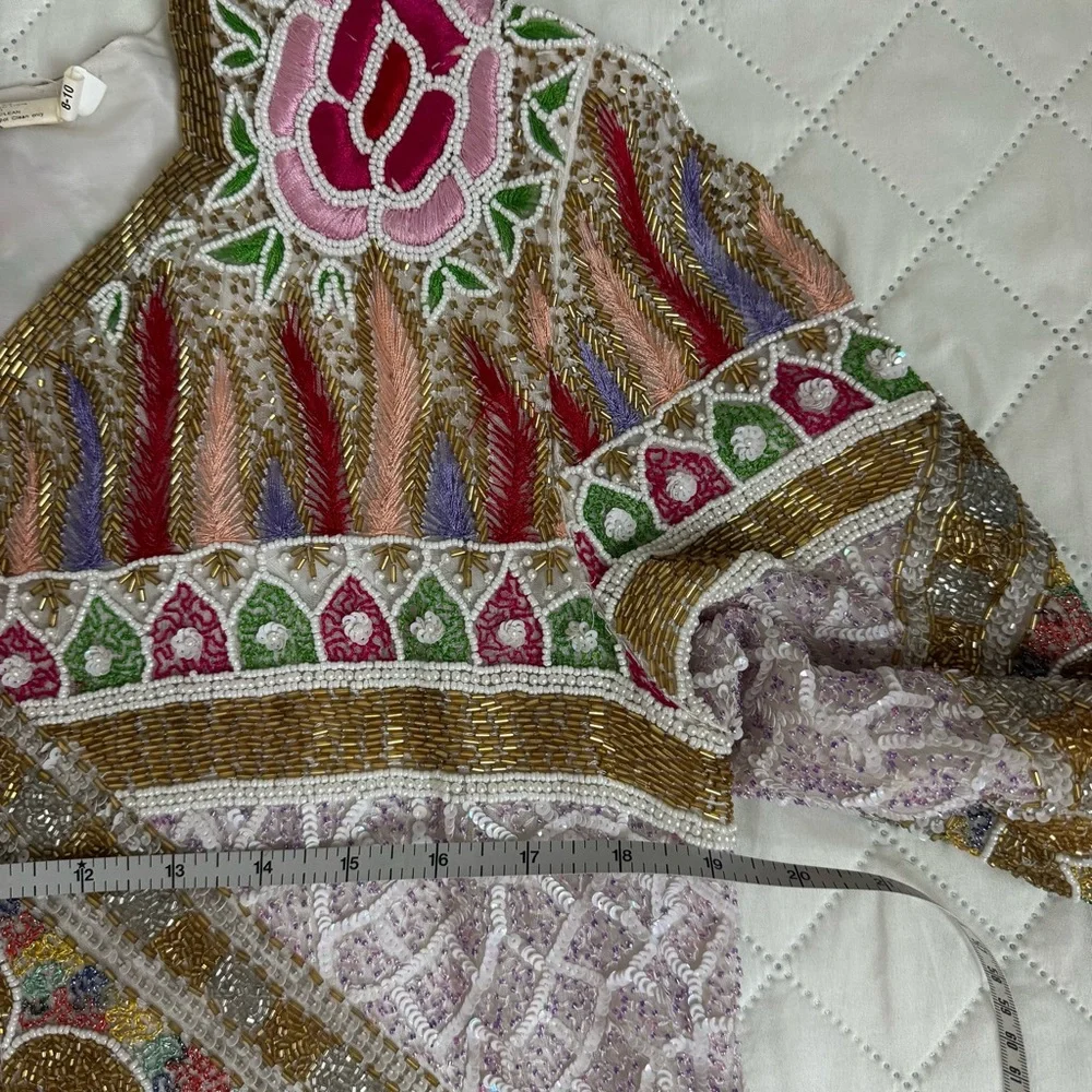 Vintage SweeLo 100% Silk Fully Beaded Embroidered Jacket – Size M (8-10)